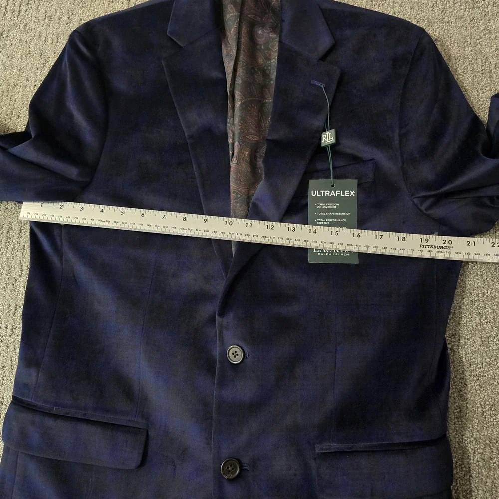 Lauren Ralph Lauren Lexington Sport Coat Mens 40L Ultraflex Velvet Plaid NWT‎